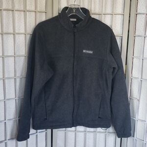 Columbia dark gray full zip fleece mens sweater S